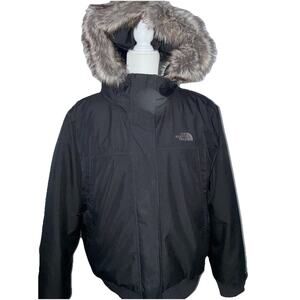 The North Face Women's Arctic Bomber Insulated Jacket Black XXL Faux Fur Collar